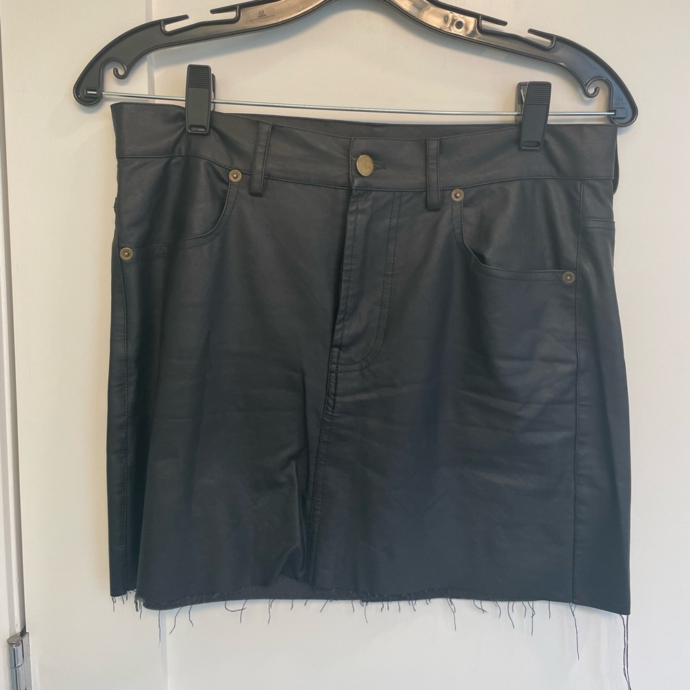 Black leather skirt